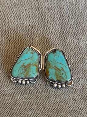 Vintage David Fletcher Garcia DFG Navajo Sterling Silver Turquoise earrings